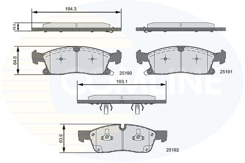 Comline front brake pad set - pad,