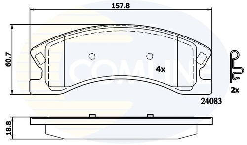 Comline front brake pad set - comline,