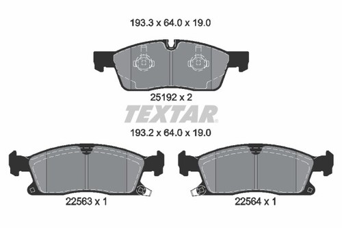 Fits textar 2519209 brake - fits,